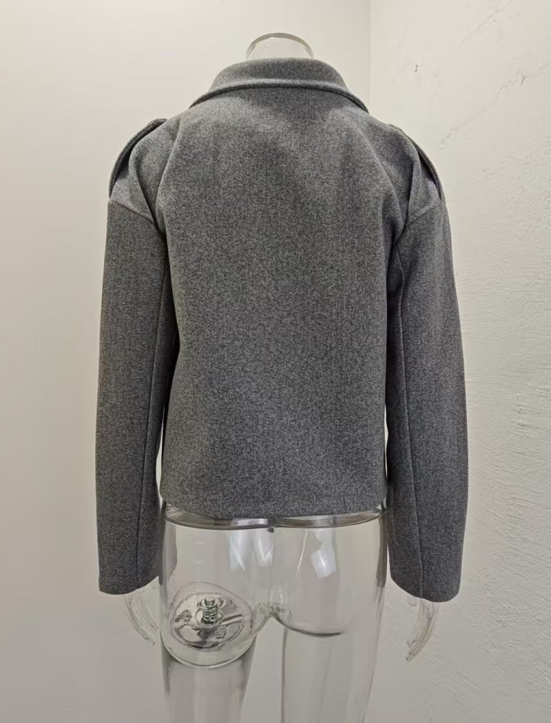 Cropped Wool-Blend Coat