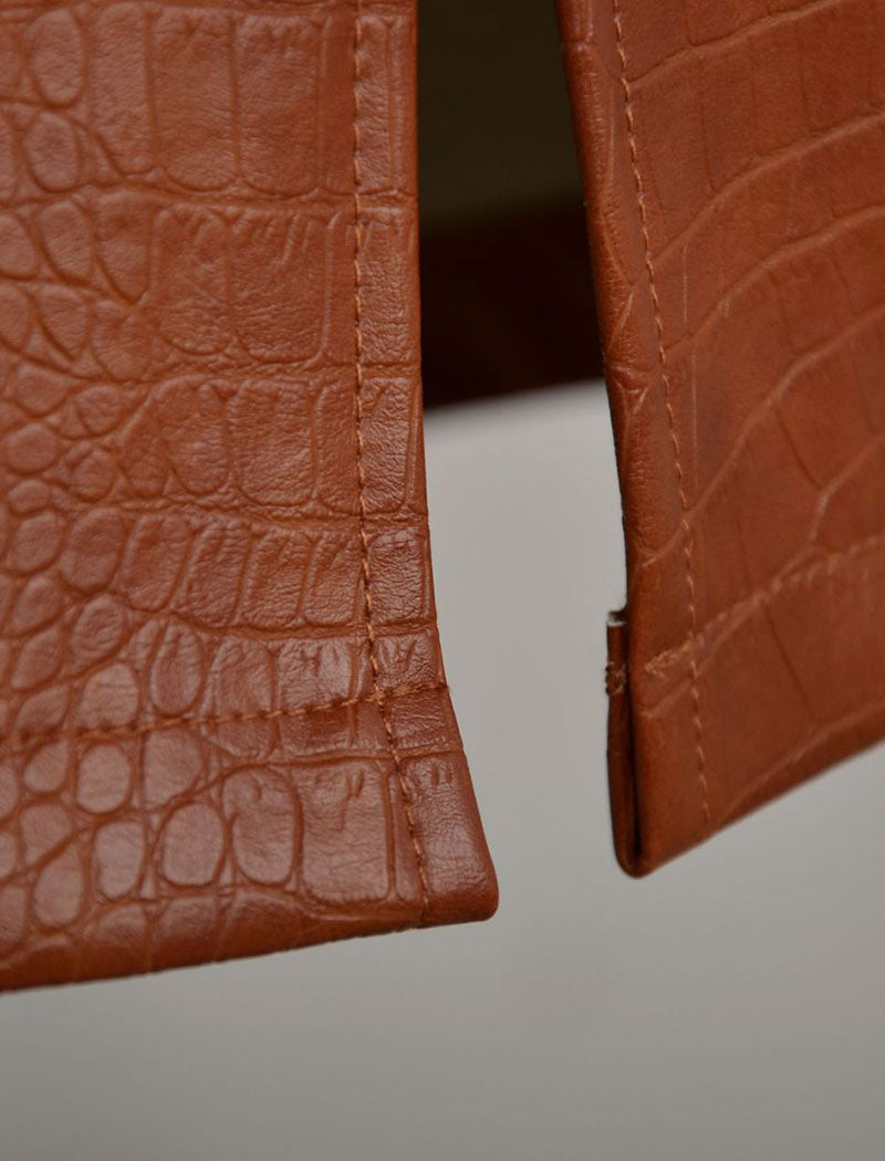 Faux Leather Mini Skirt with Textured Finish