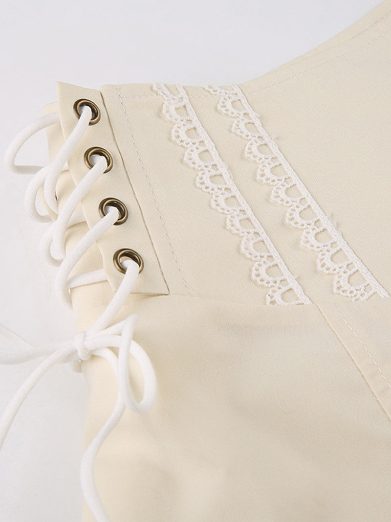 Layered Buttoned High-Rise Shorts