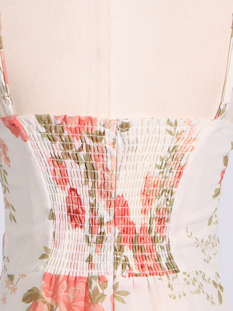 Floral Print Spaghetti Strap Maxi Dress