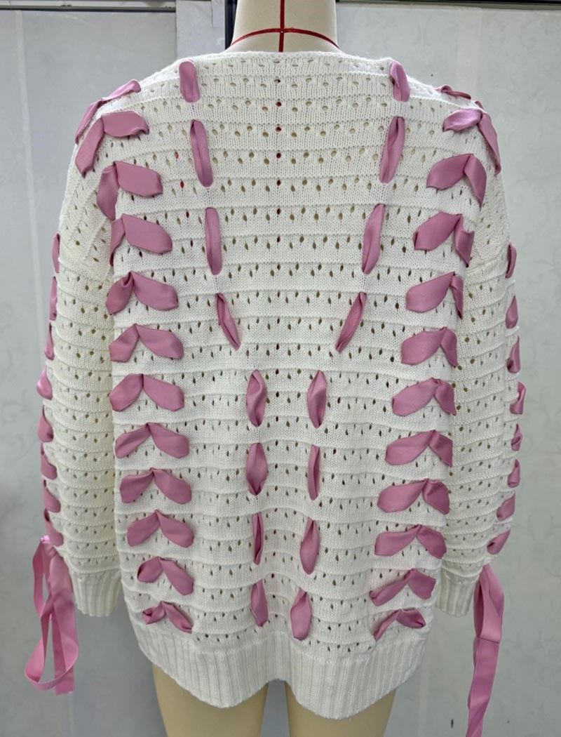 Crewneck Ribbon Sweater
