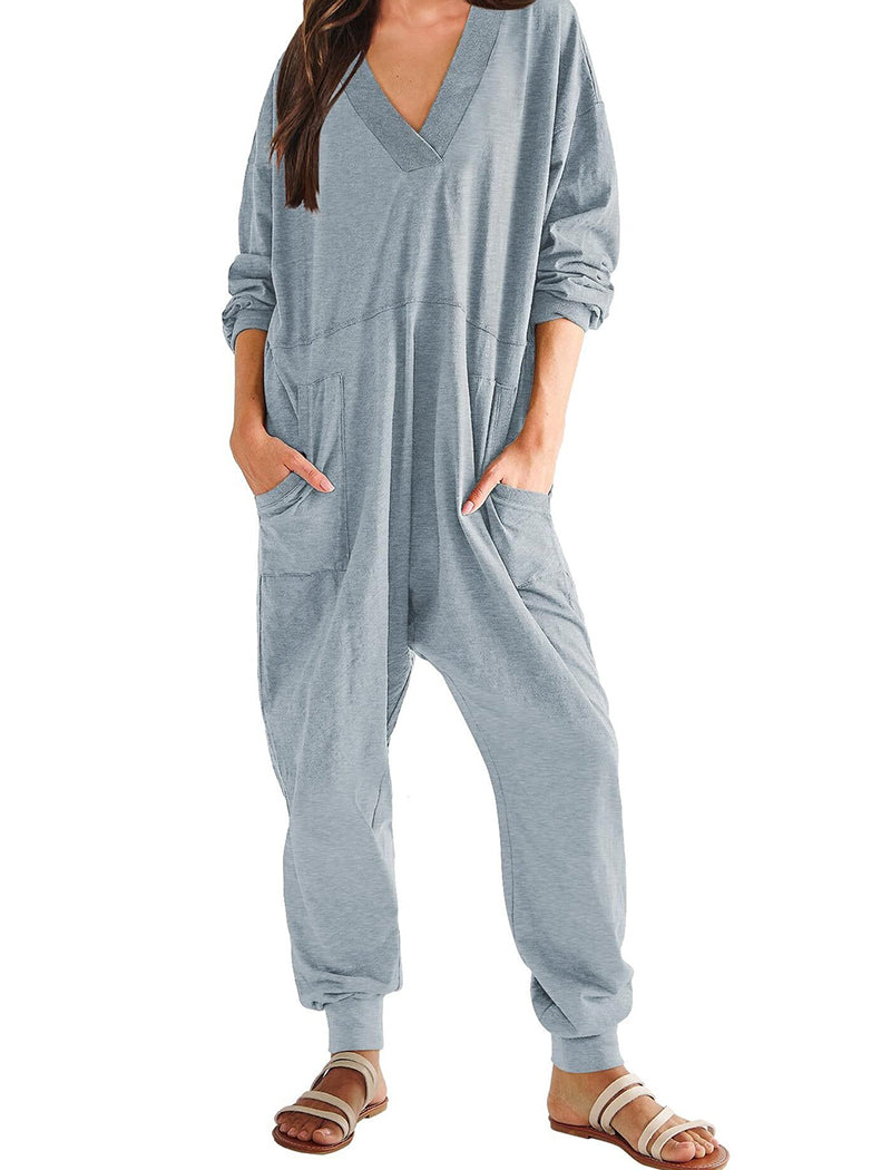 Relaxed Fit V-Neck Jumpsuit
