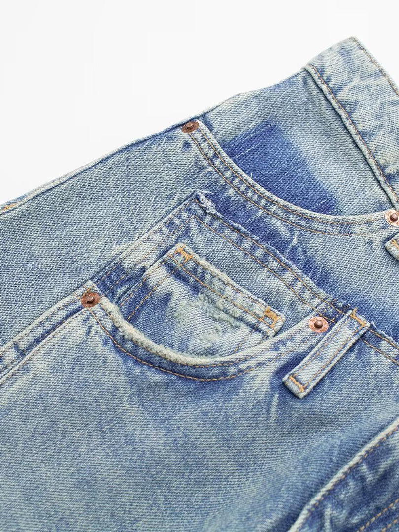 Wide-Leg Mid-Rise Jeans