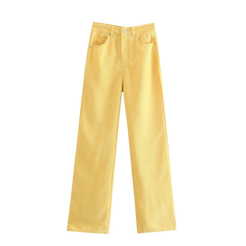 High-Waisted Loose Fit Straight Leg Jeans