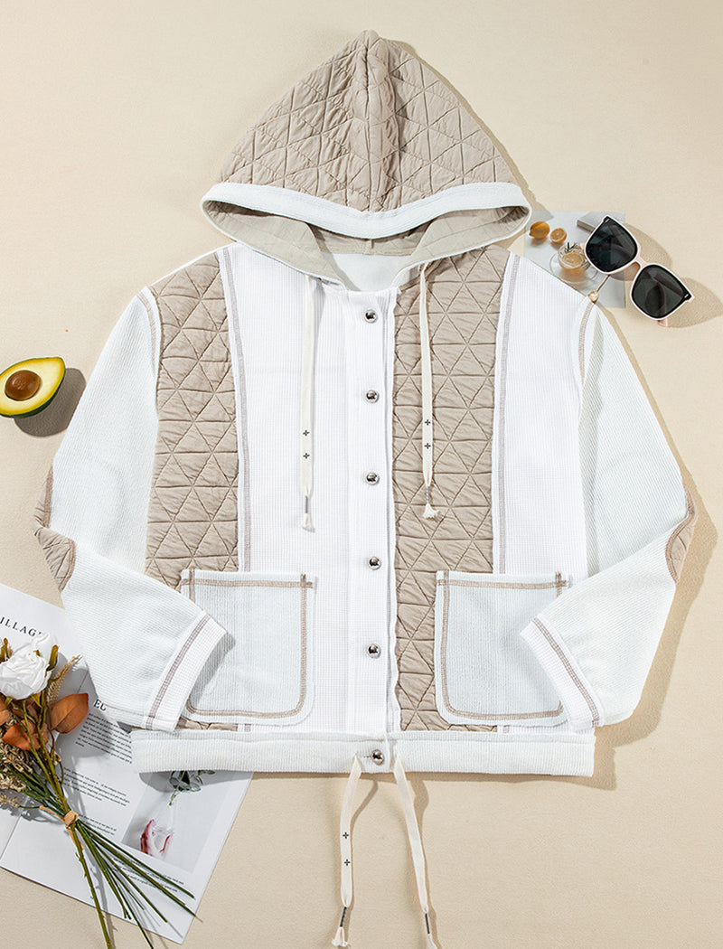 Quilted Colorblock Hooded Jacket