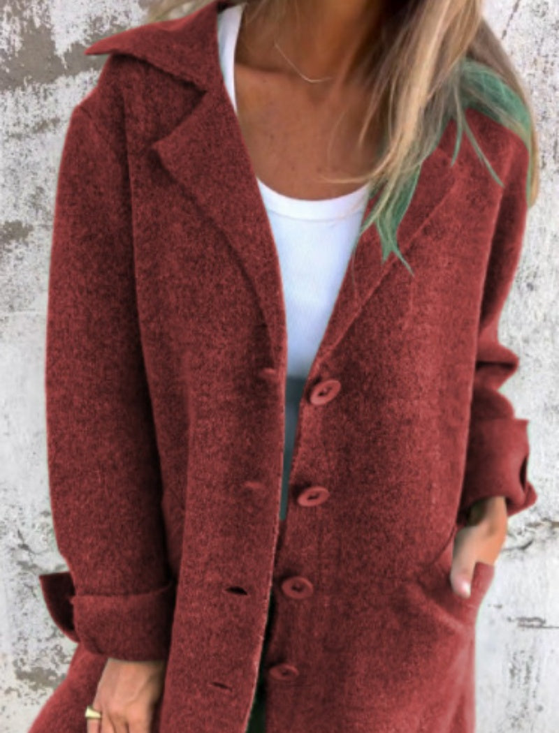 Button-Front Oversized Coat