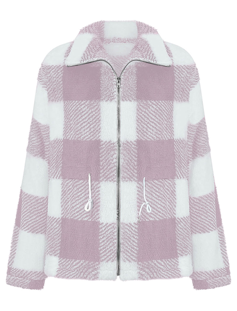 Plaid Pattern Zipper Jacket