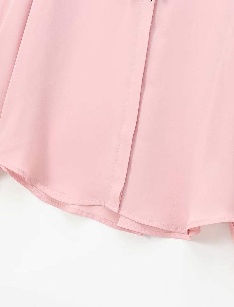 Bow Accent Long Sleeve Blouse