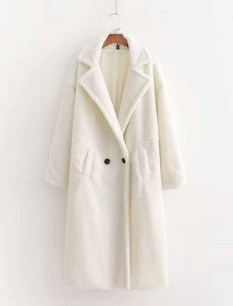Teddy Coat with Notched Lapels