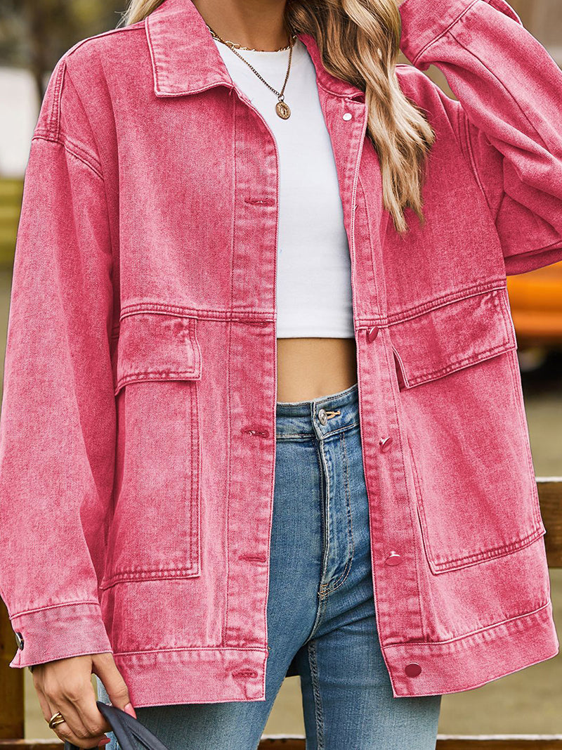 Oversized Button-Up Denim Jacket