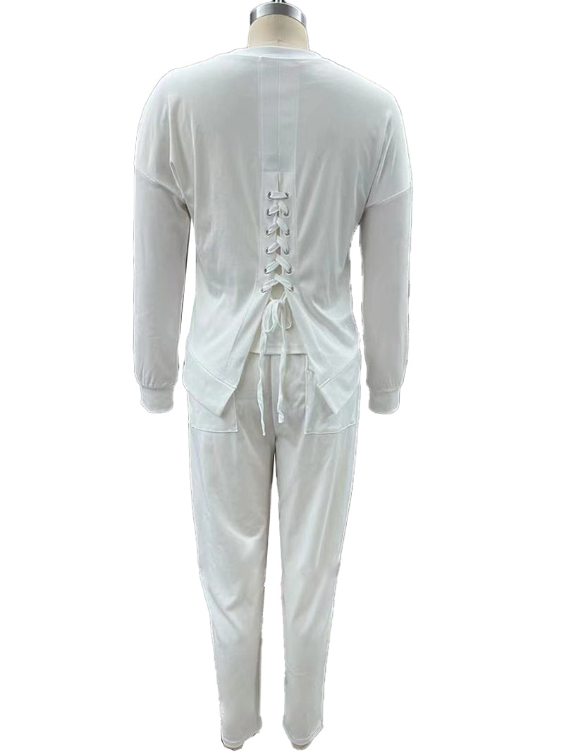 Back-Tie Top and Cargo Pants Set