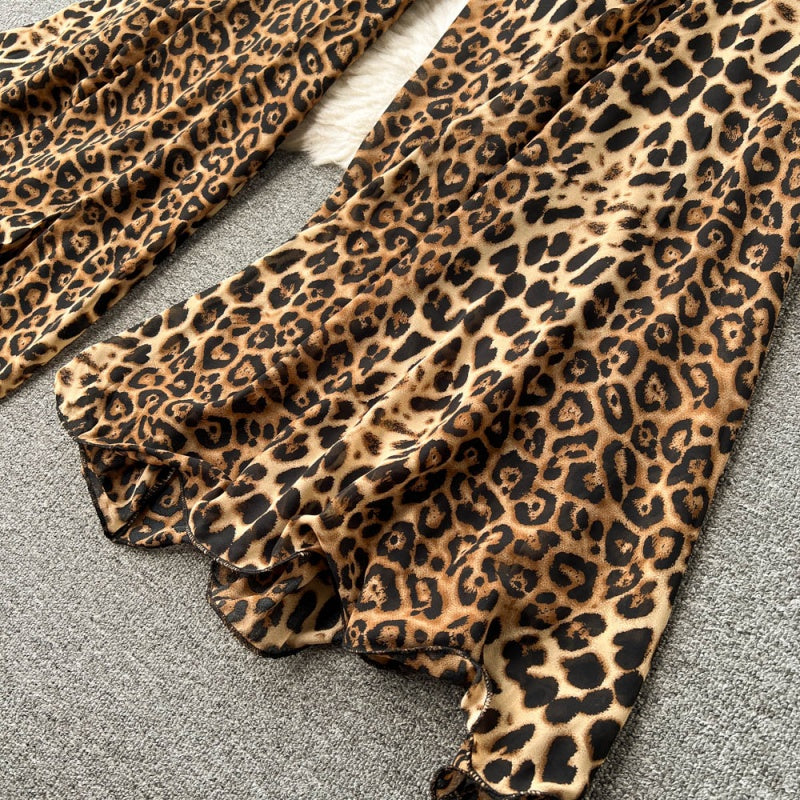 Leopard Print Wide-Leg Jumpsuit