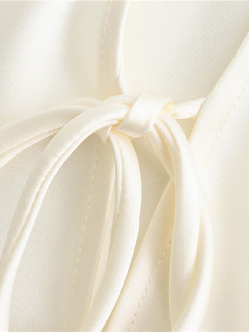 Tie-Front V-Neck Blouse