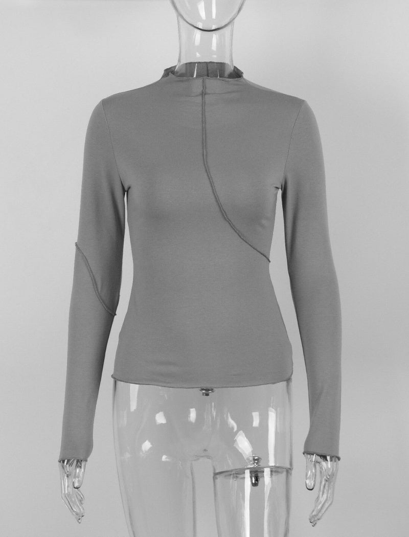 Raw Edge Long Sleeve Top