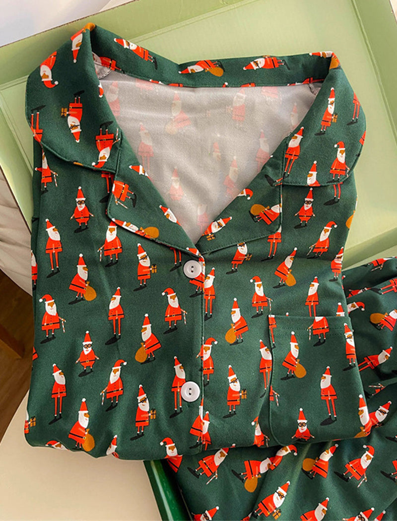 Santa Claus Top and Long Pants Pajama Set