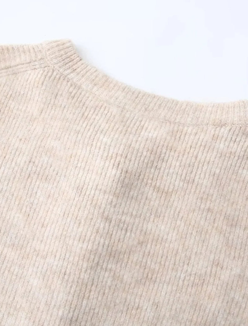 Round Neck Short Sleeve Knit Top