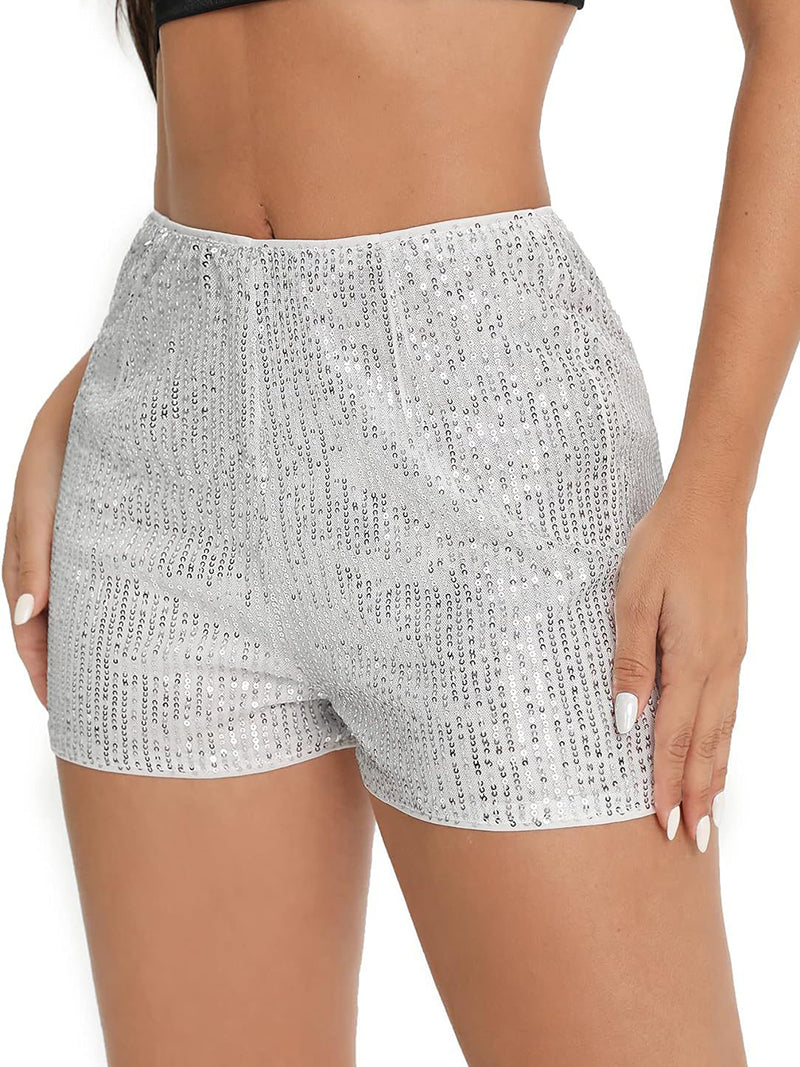 Sequined High-Waist Shorts