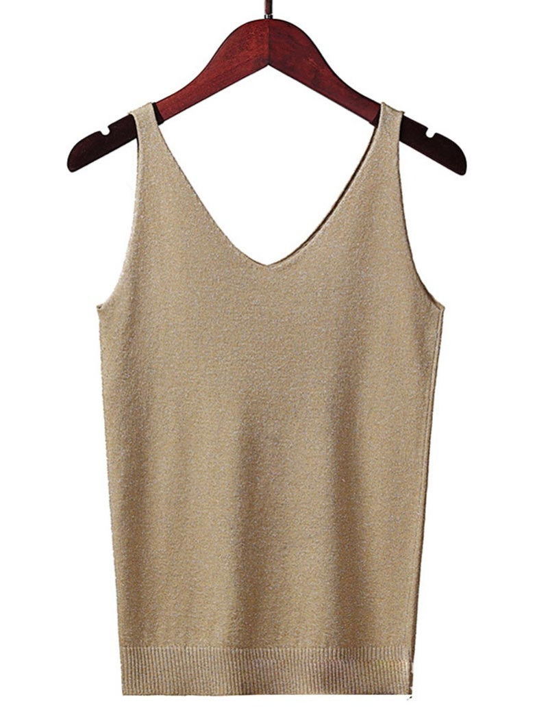 Glitter V-Neck Cami Top