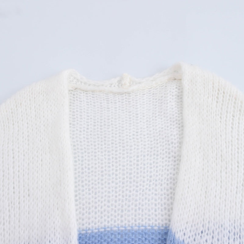 Multicolor Striped Chunky Cardigan