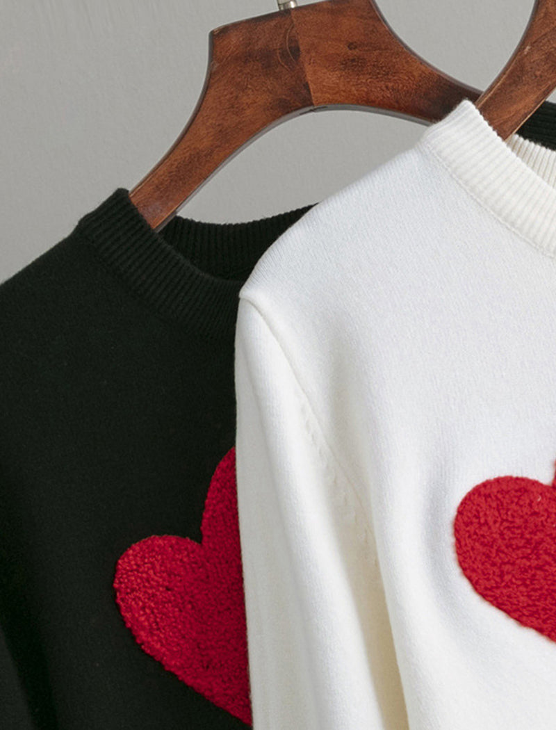 Oversized Heart Knit Pullover