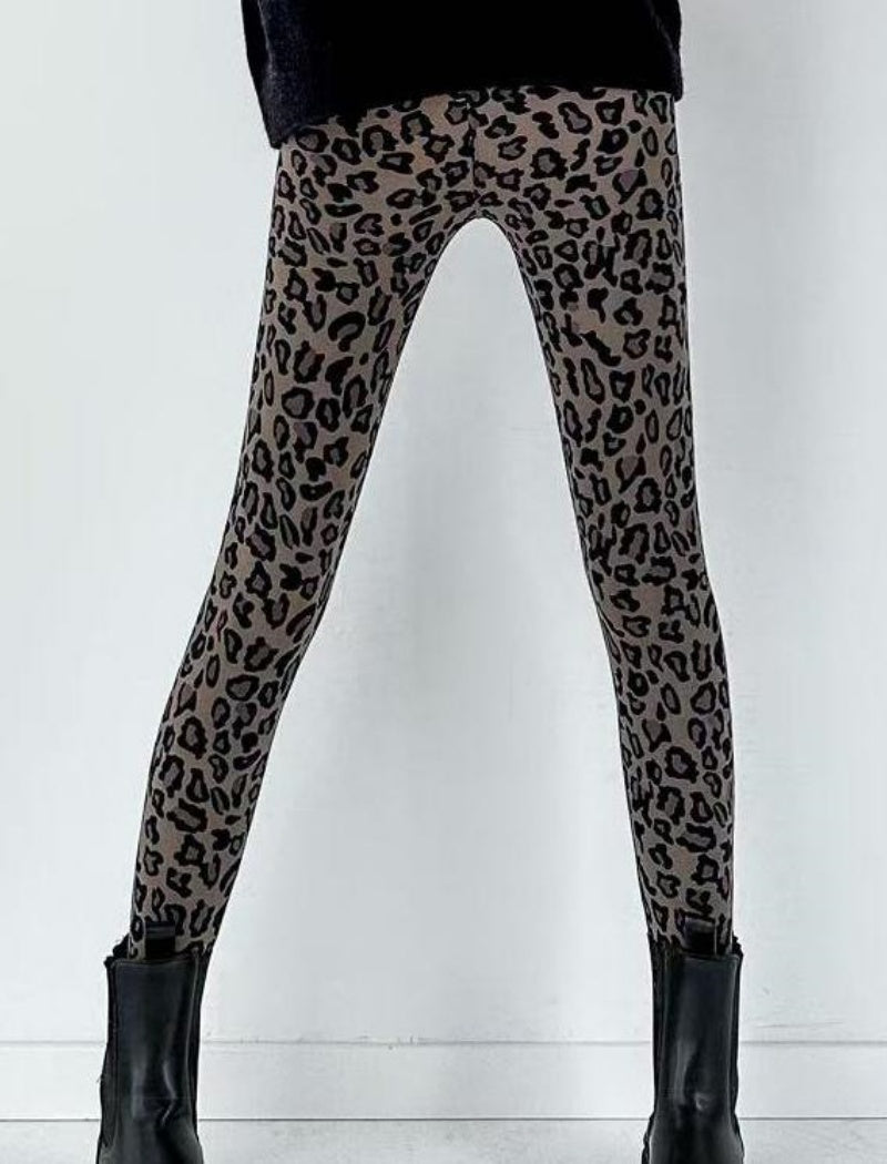 Leopard Print Fleece-Lined Leggings