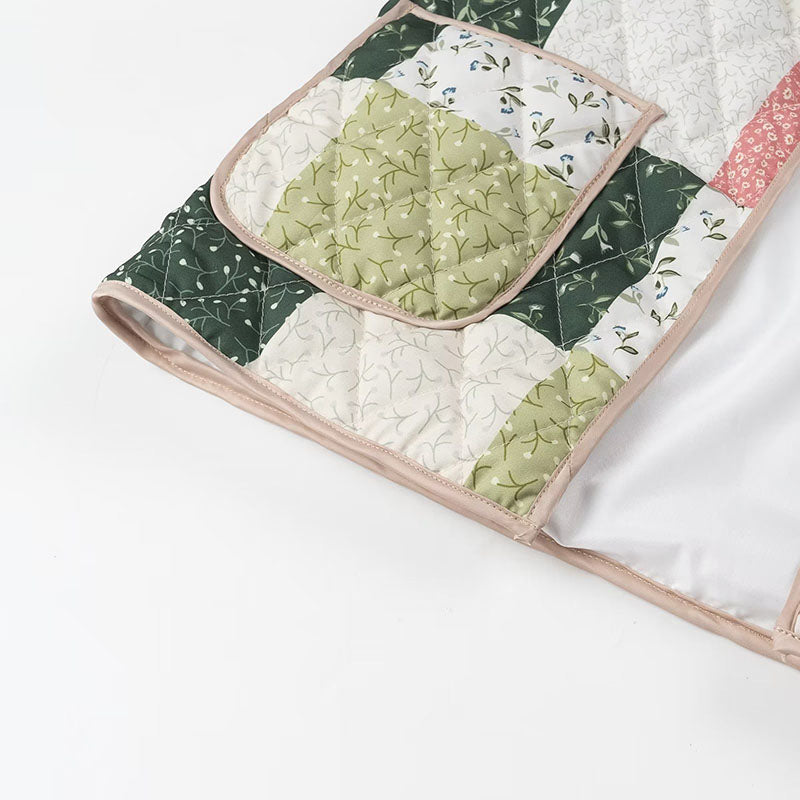 Patchwork Quilted Jacket with Front Pockets