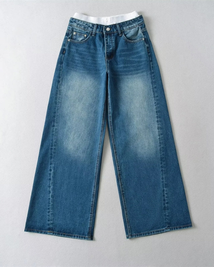 High-Rise Patchwork Jeans
