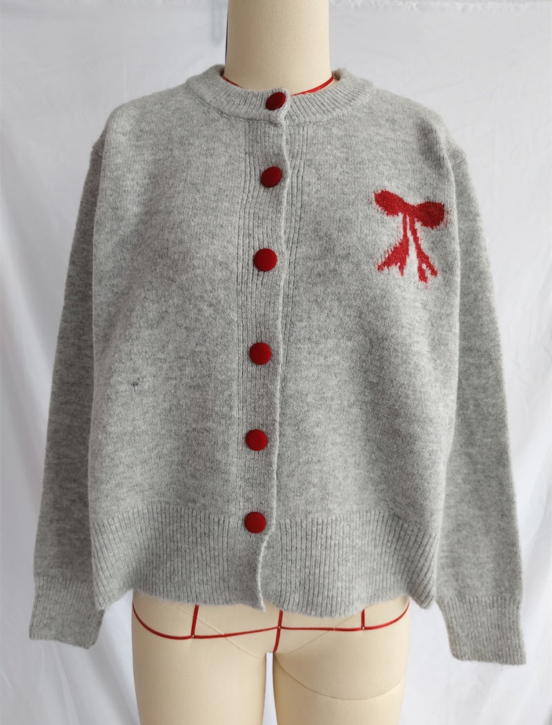 Embellished Cardigan with Bow Detail
