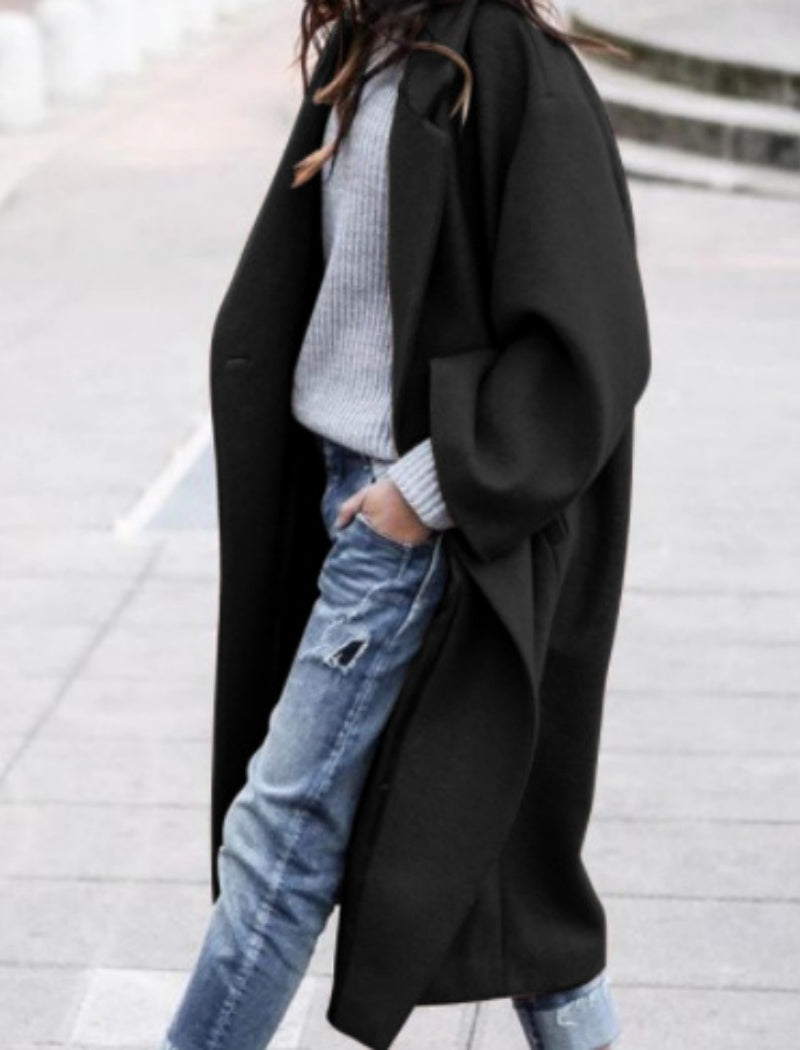 Casual Solid Coat with Loose Fit