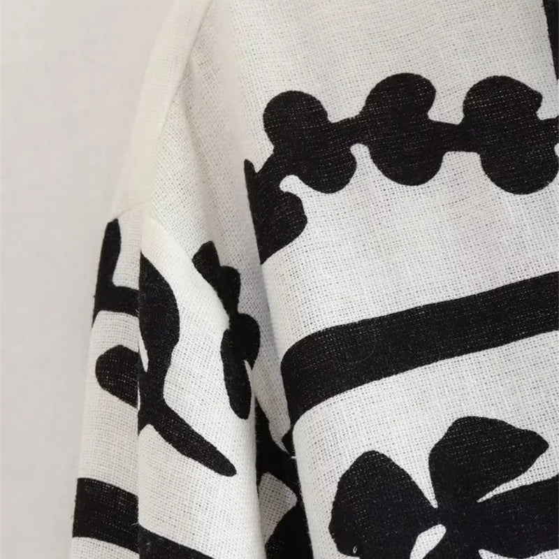 Floral Print Two-Piece Button-Up Set