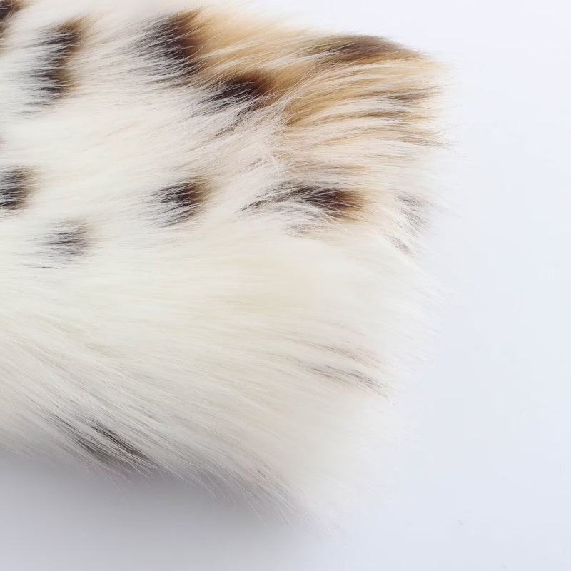 Faux Fur Animal Print Coat