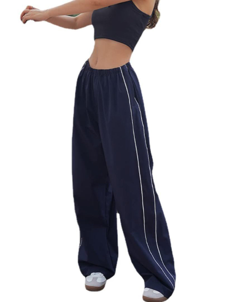 Track-Style Wide-Leg Pants