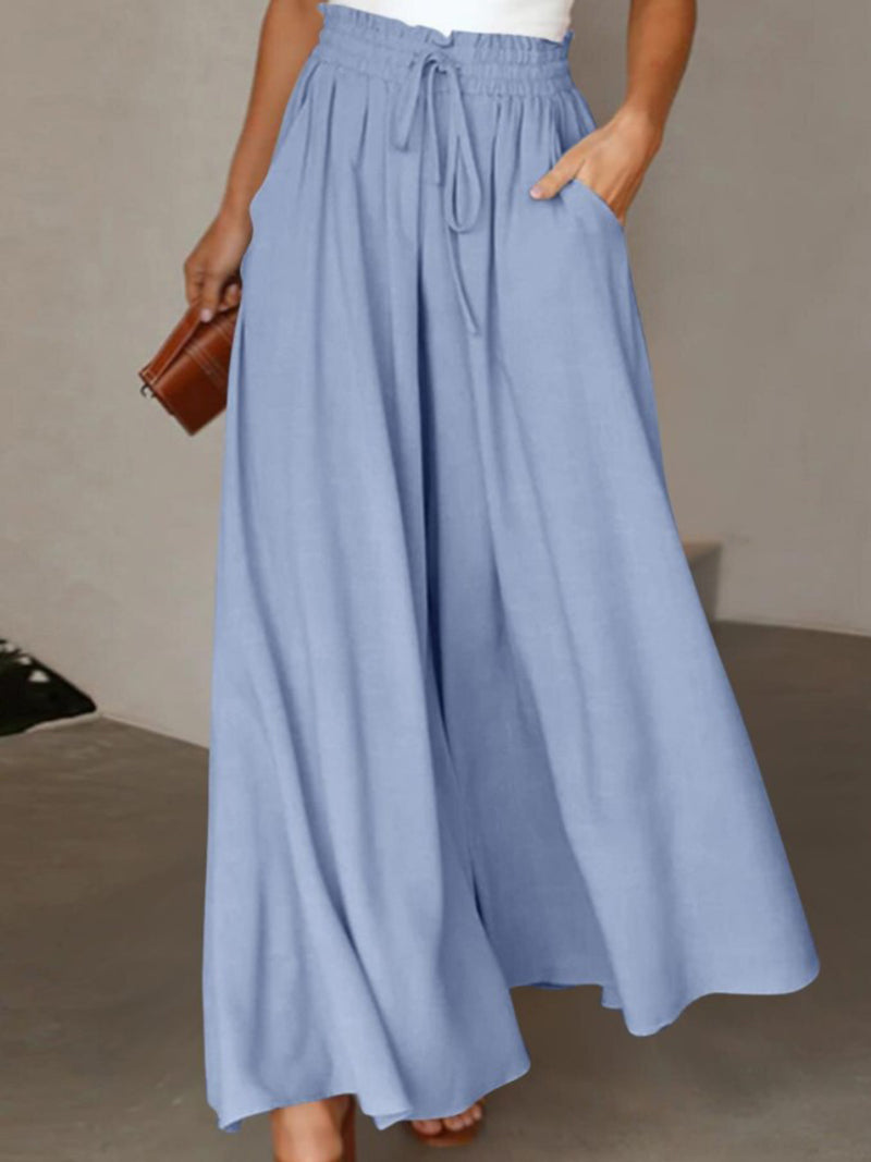 Drawstring Wide-Leg Pants