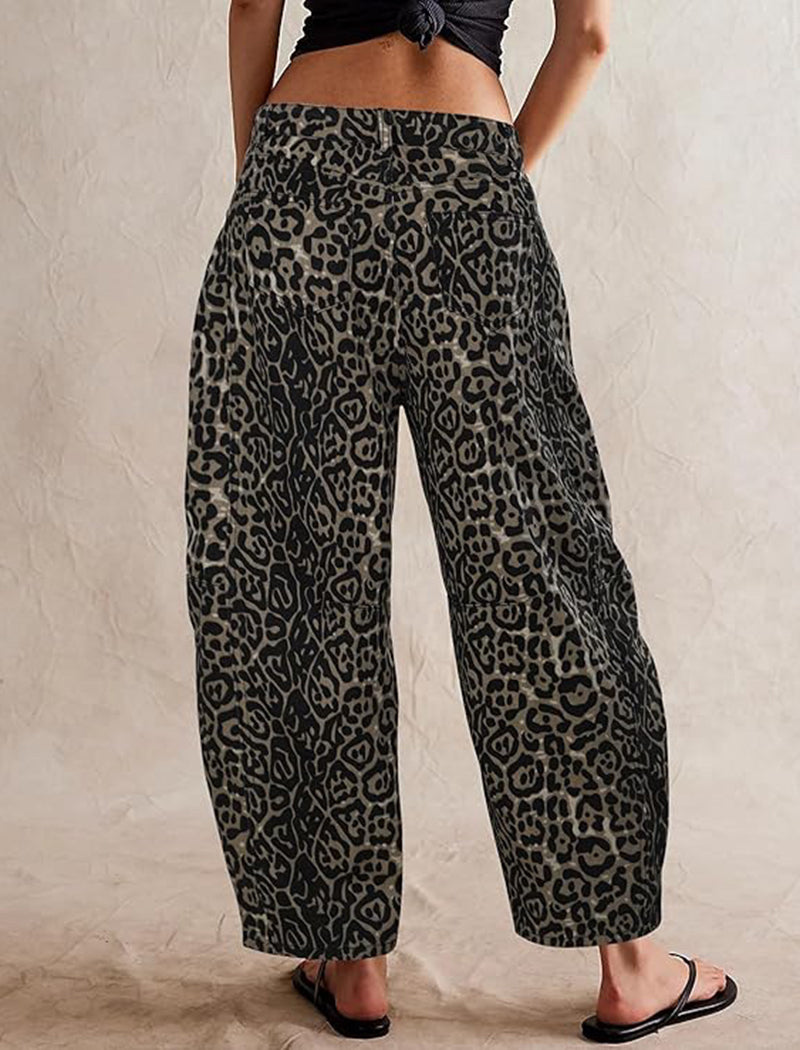 Wide Leg Leopard Print Pants
