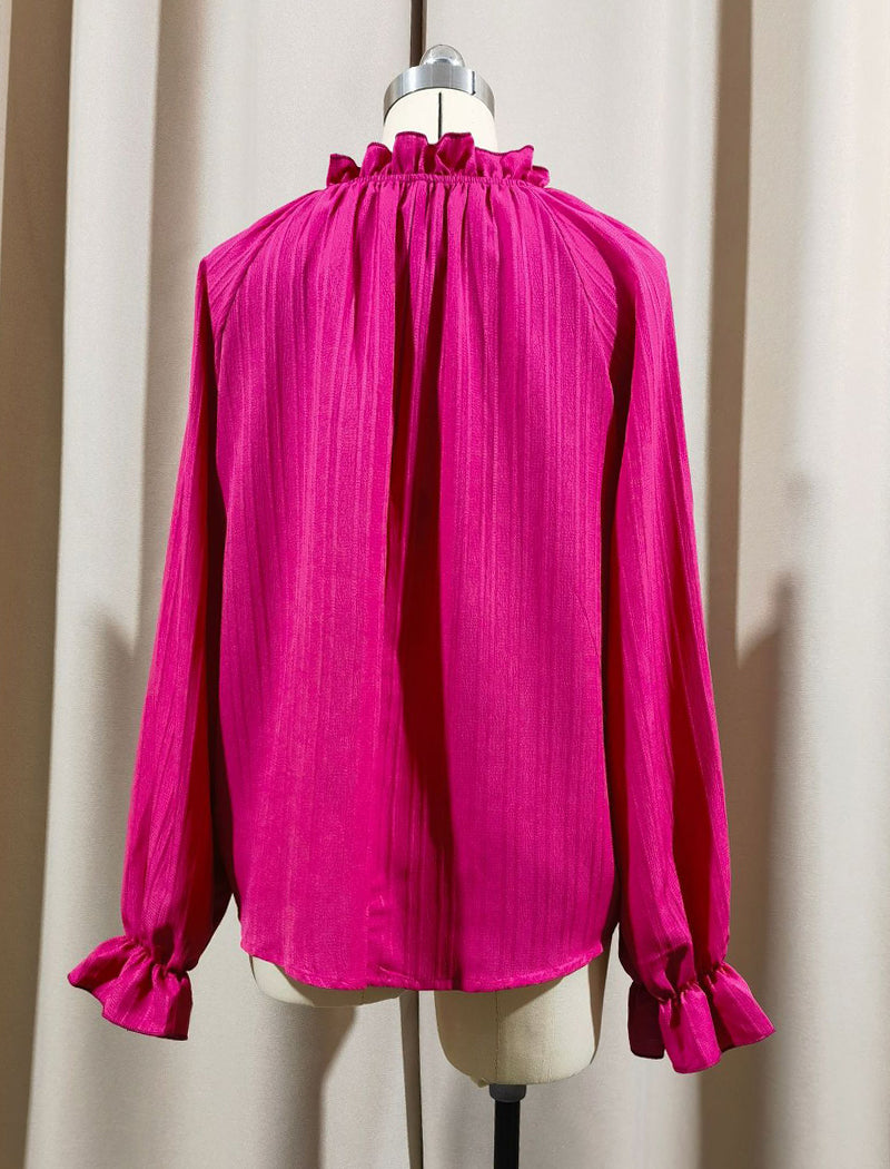 Ruffle Long-Sleeve Blouse