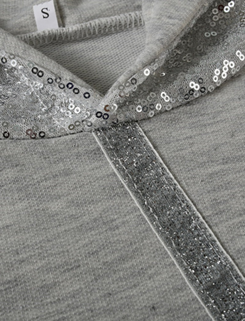 Sequin Graphic Oversized Hoodie