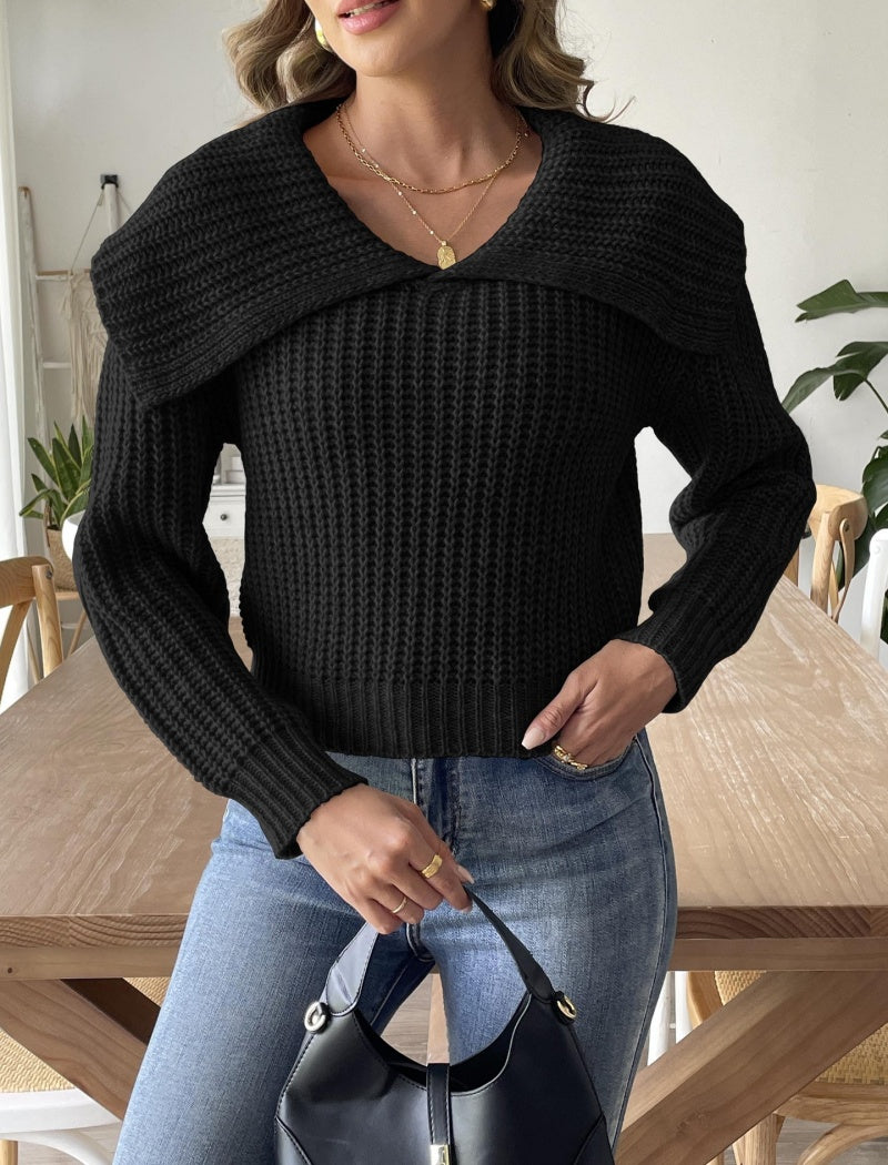 Large Collar Pullover Sweater