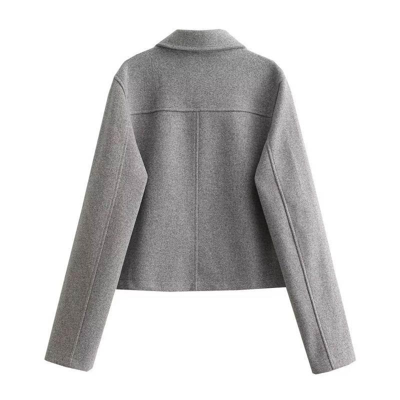 Collared Coat with Large Pockets