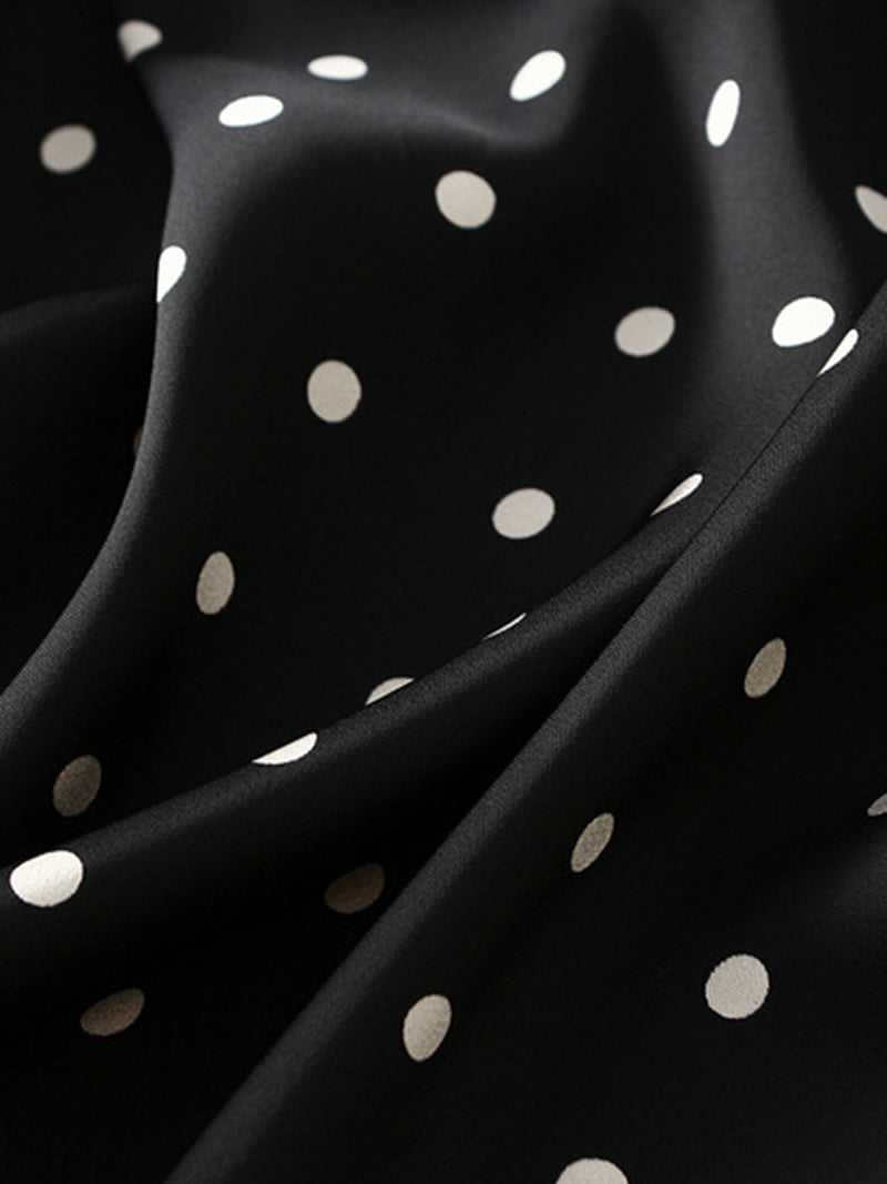 Polka Dot A-Line Midi Skirt