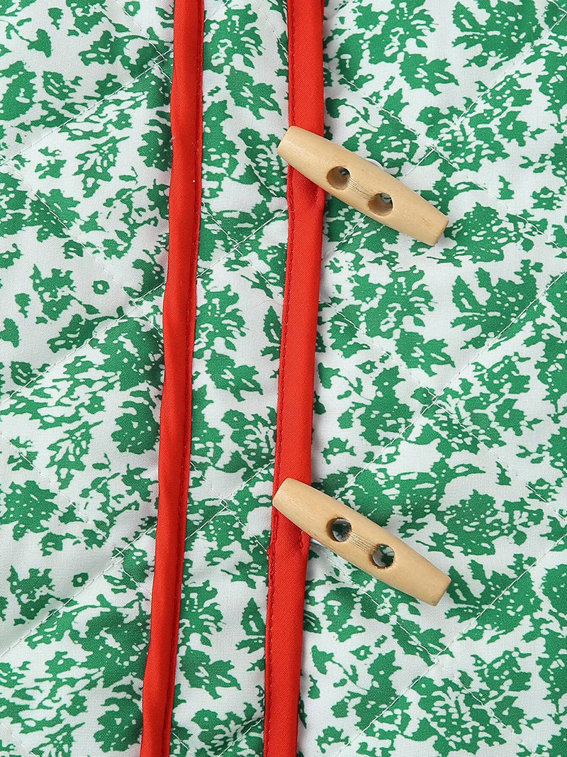 Floral Print Patchwork Coat