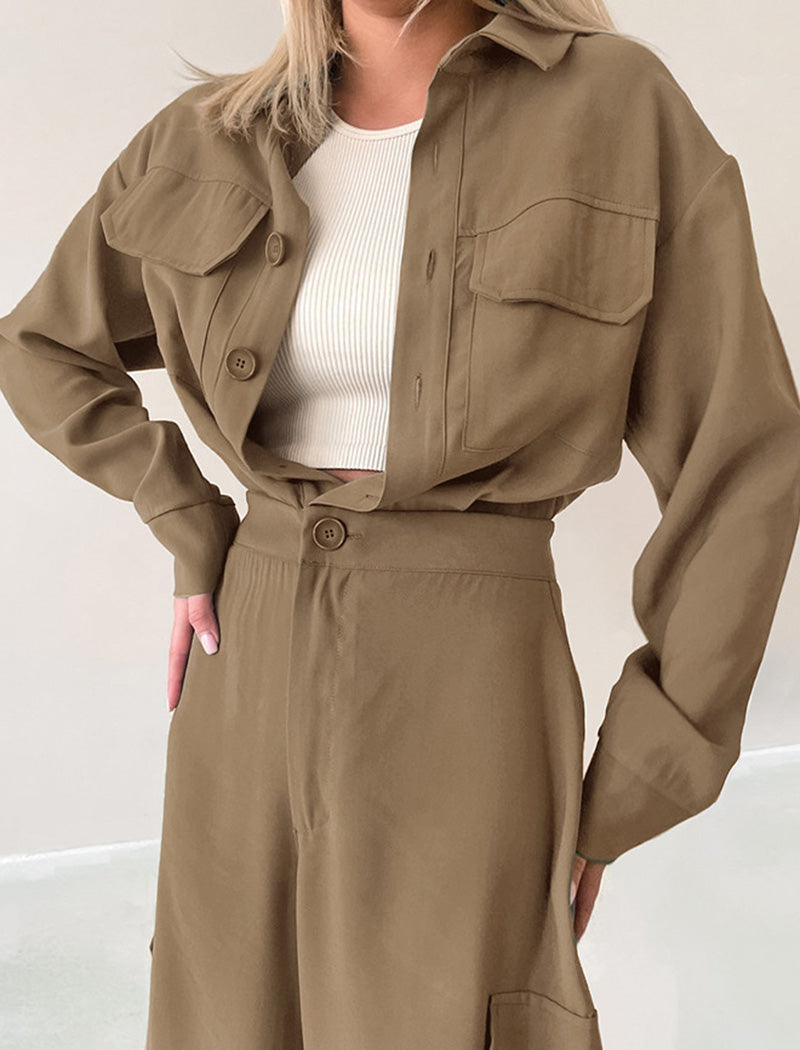 Oversized Utility Set with Wide-Leg Pants