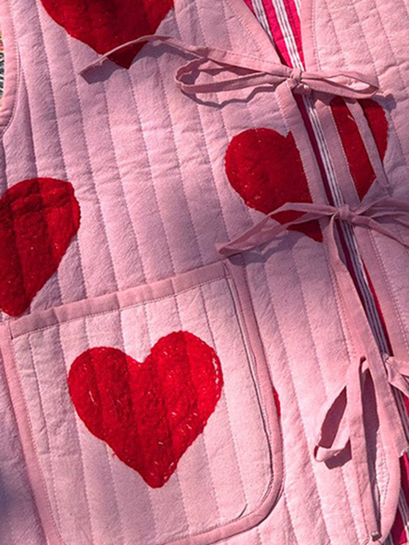 Heart Graphic Quilted Vest