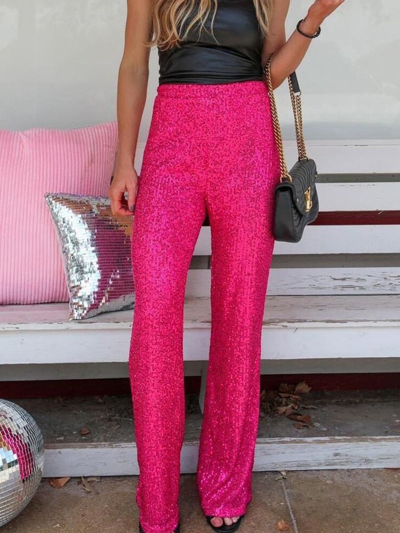 Sequin Wide-Leg Pants
