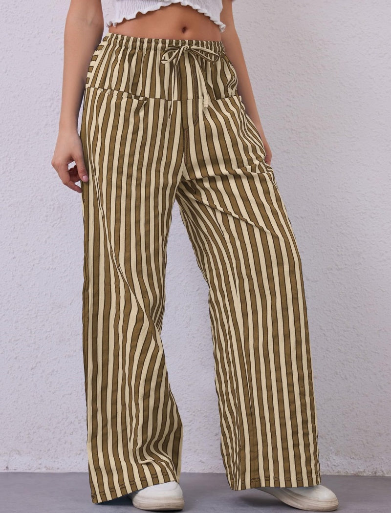 High-Waisted Striped Lounge Pants
