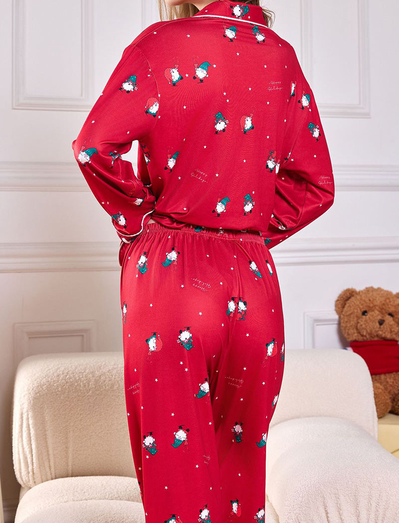 Festive Snowman Print Pajama Set