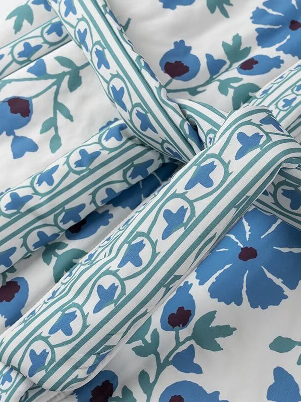 Floral Belted Quilted Jacket