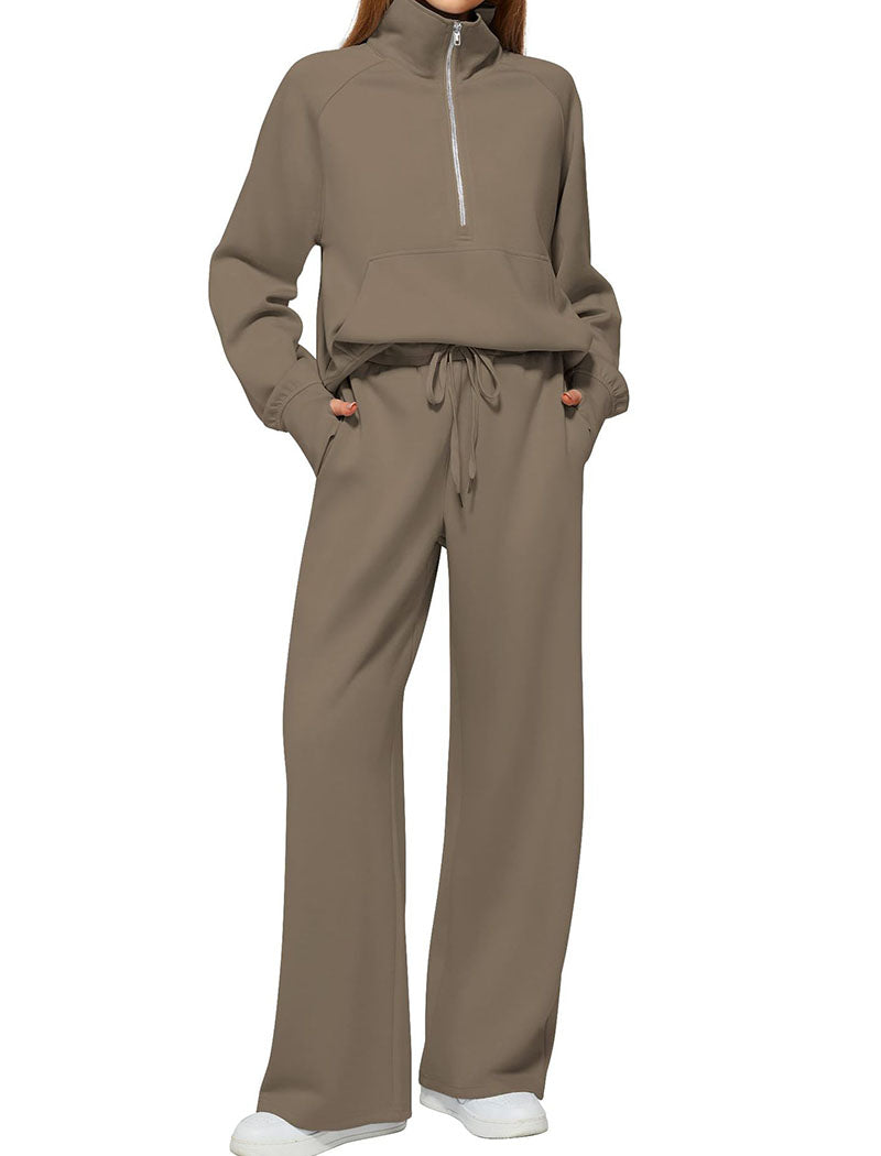 High Neck Zip-Up Lounge Set