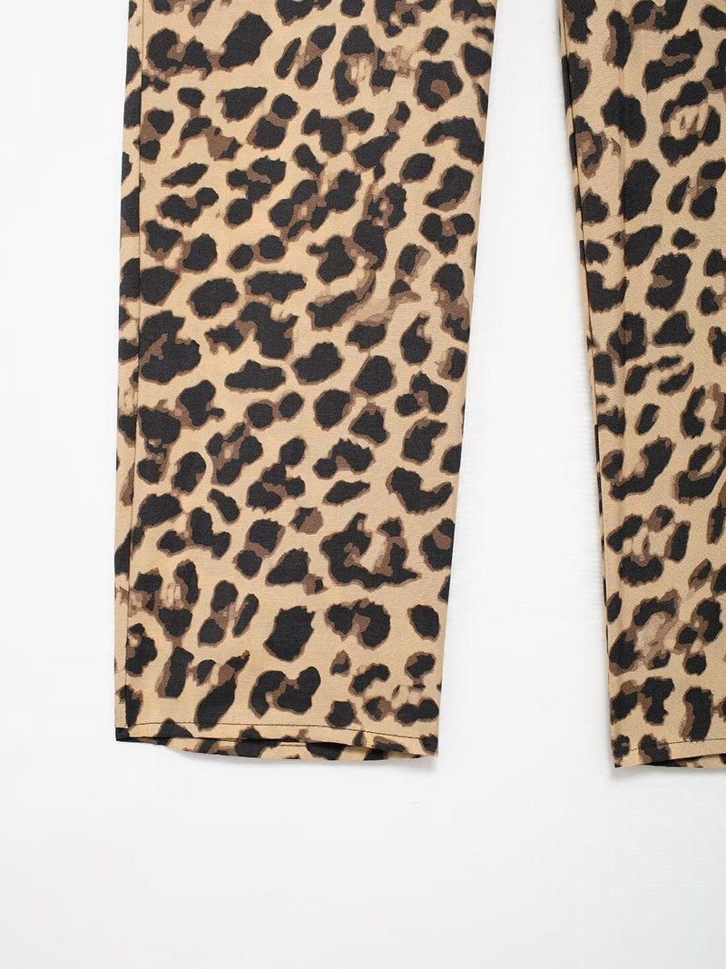 Leopard Wide-Leg Pants