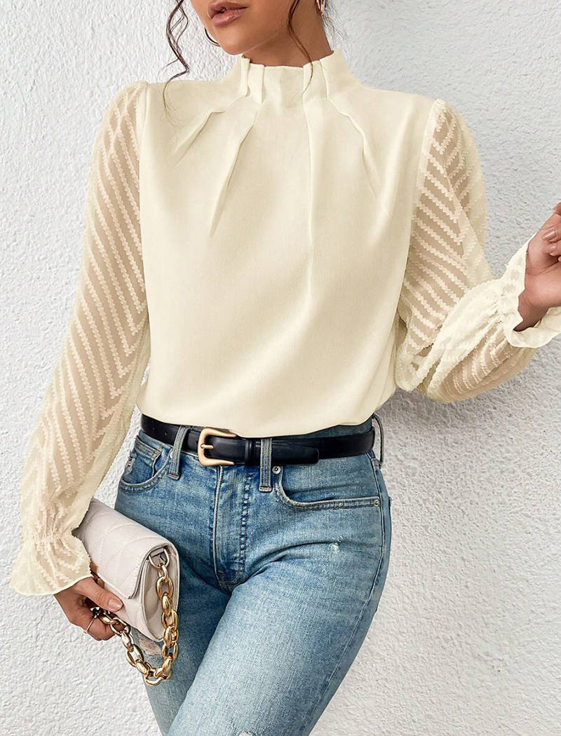Sheer Sleeve Blouse