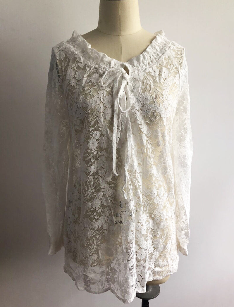 V-Neck Lace Blouse